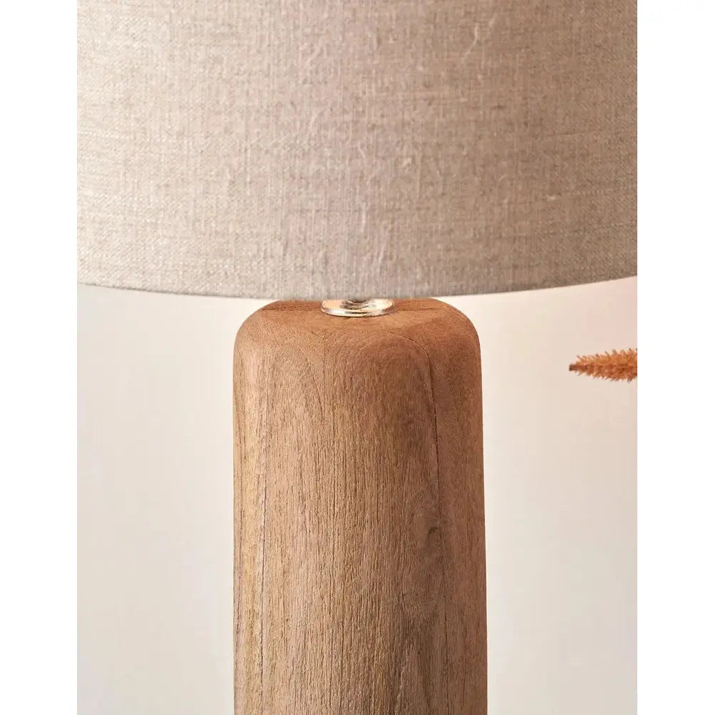 Inaya Natural Tapered Wood Table Lamp Base   Nicholas John Interiors