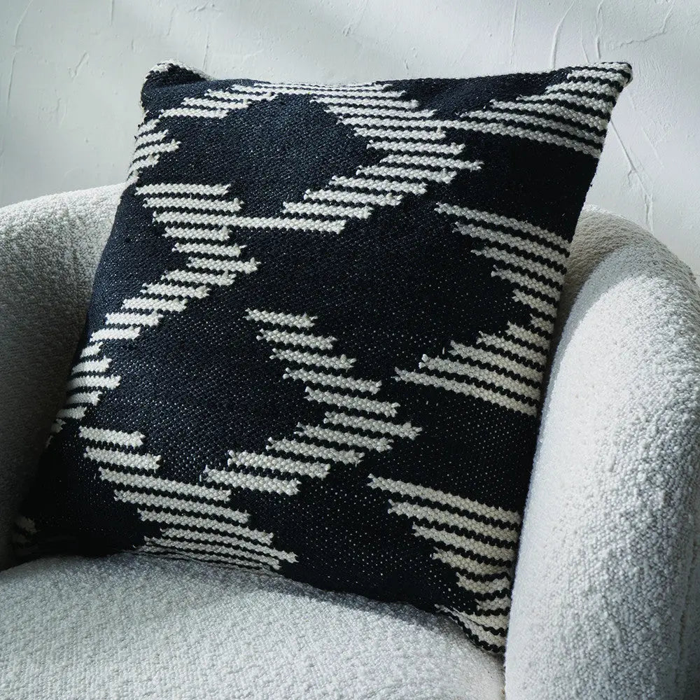 Indoor Outdoor Chevron Scatter Cushion in Black & White  Nicholas John Interiors
