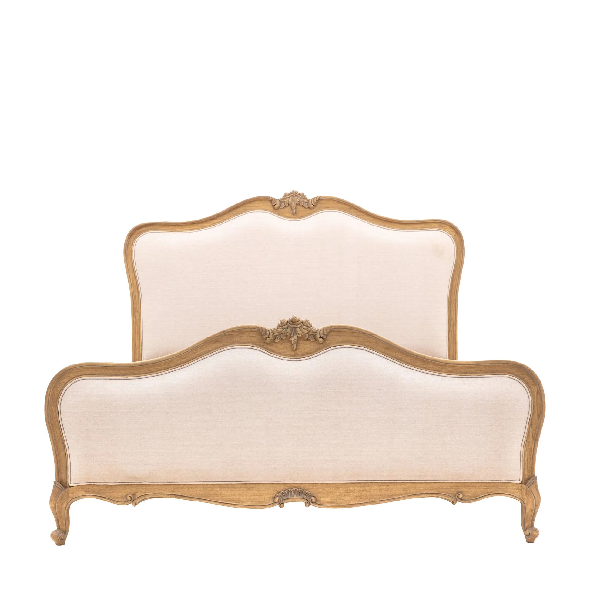 Isadora King Linen Upholstered Bed Weathered   Nicholas John Interiors