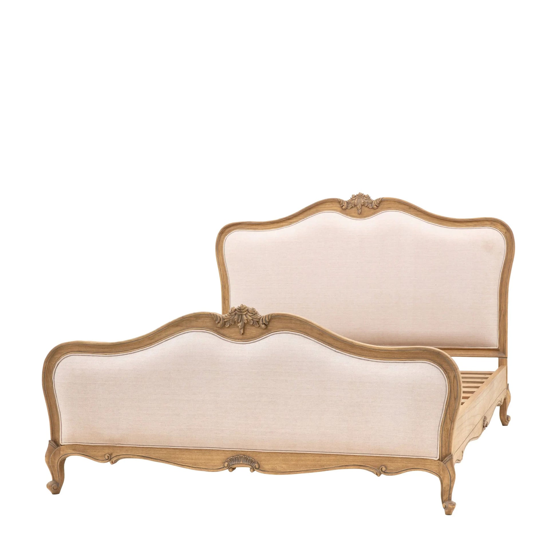 Isadora King Linen Upholstered Bed Weathered   Nicholas John Interiors