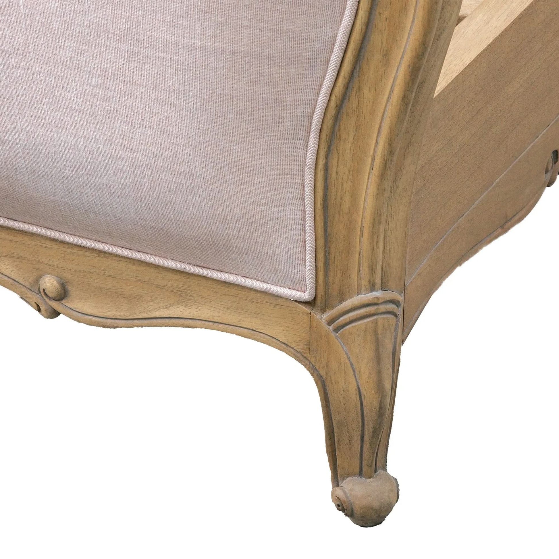 Isadora King Linen Upholstered Bed Weathered   Nicholas John Interiors