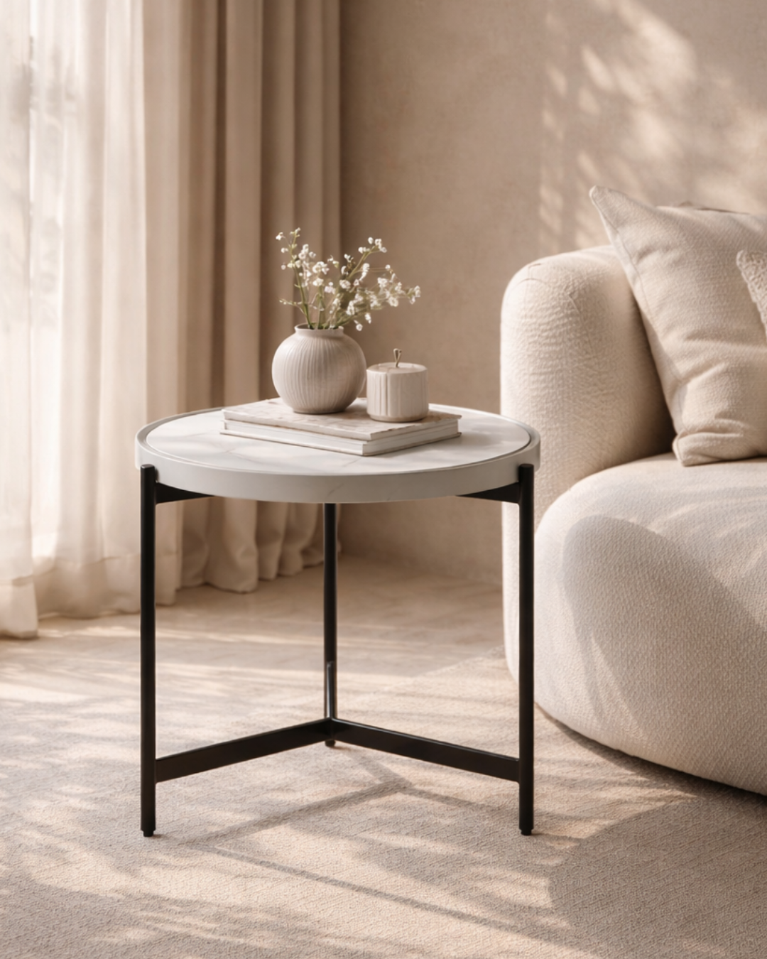 Tommy Franks Ivery Side Table - Light Grey   Nicholas John Interiors