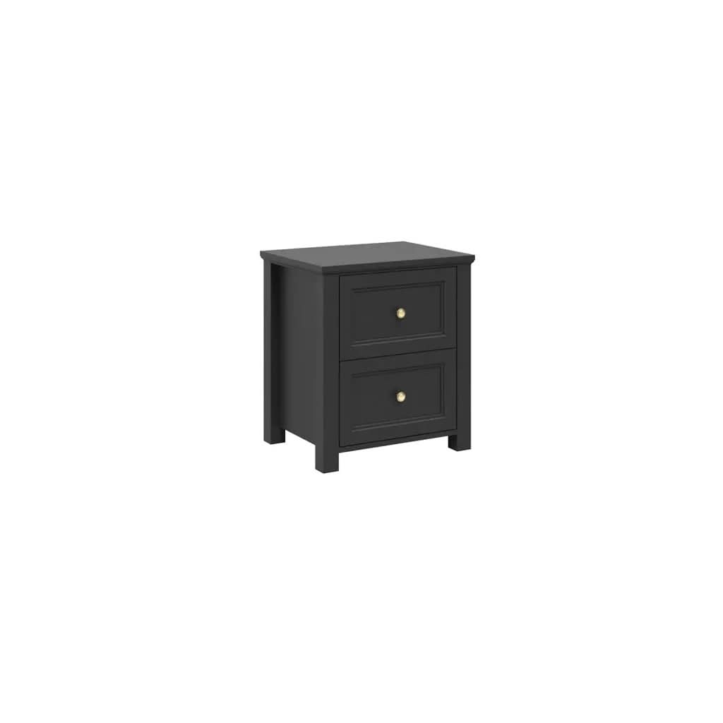 Ives Black Bedside Cabinet   Nicholas John Interiors
