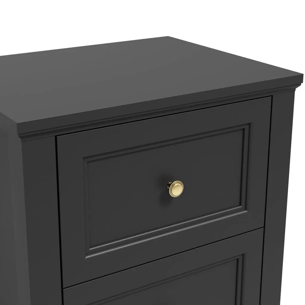 Ives Black Bedside Cabinet   Nicholas John Interiors