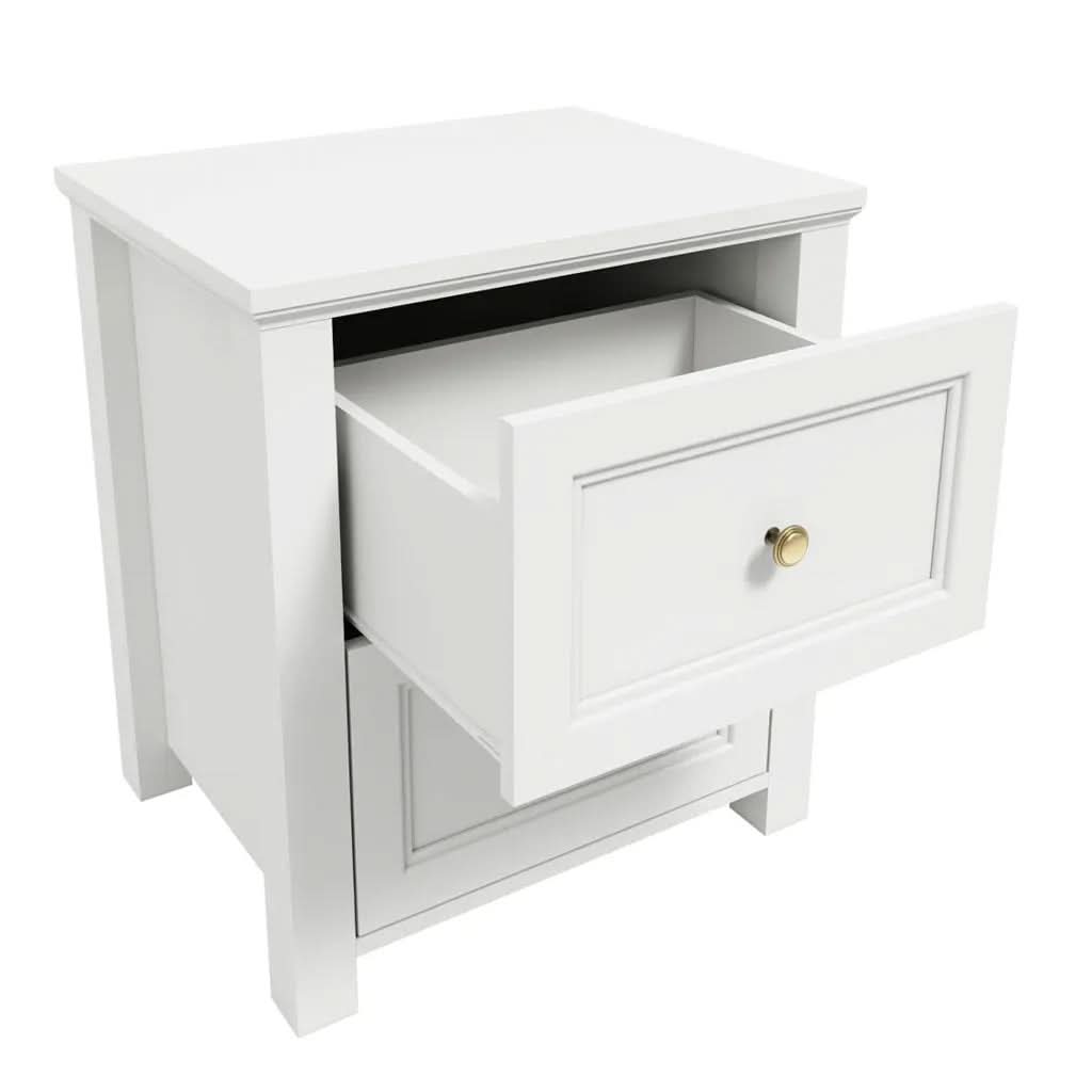 Ives White Bedside Cabinet   Nicholas John Interiors