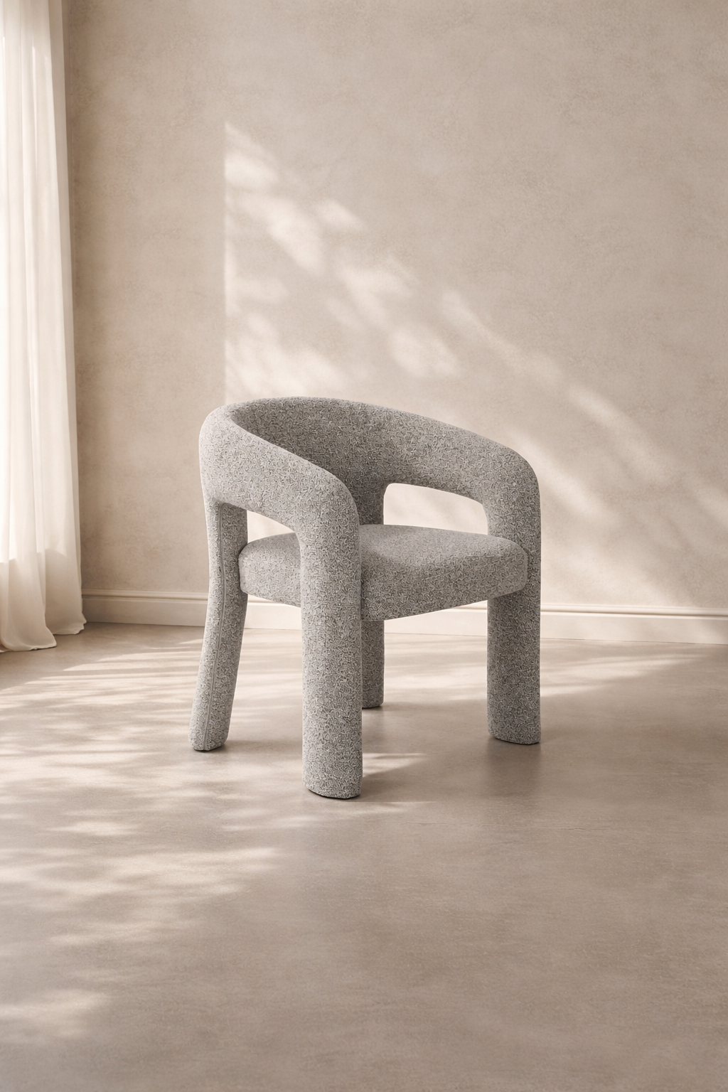 Jace Dining Chair - Grey Boucle   Nicholas John Interiors