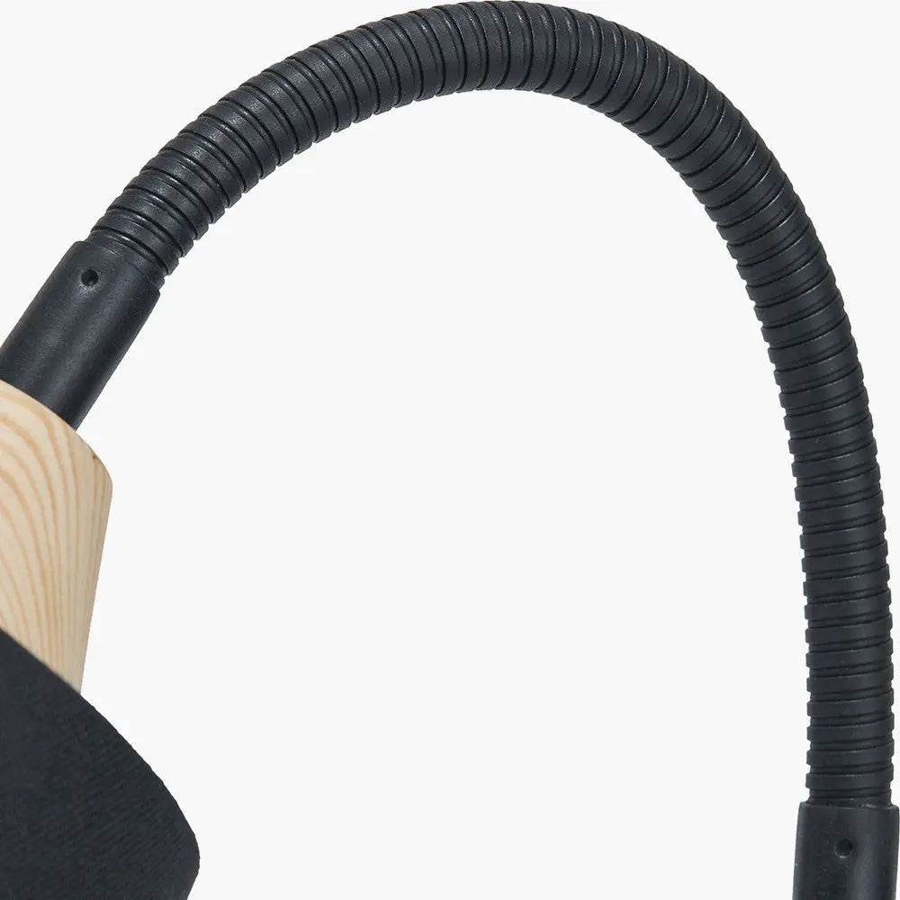 Juna Black Metal and Natural Wood Table Lamp  Nicholas John Interiors