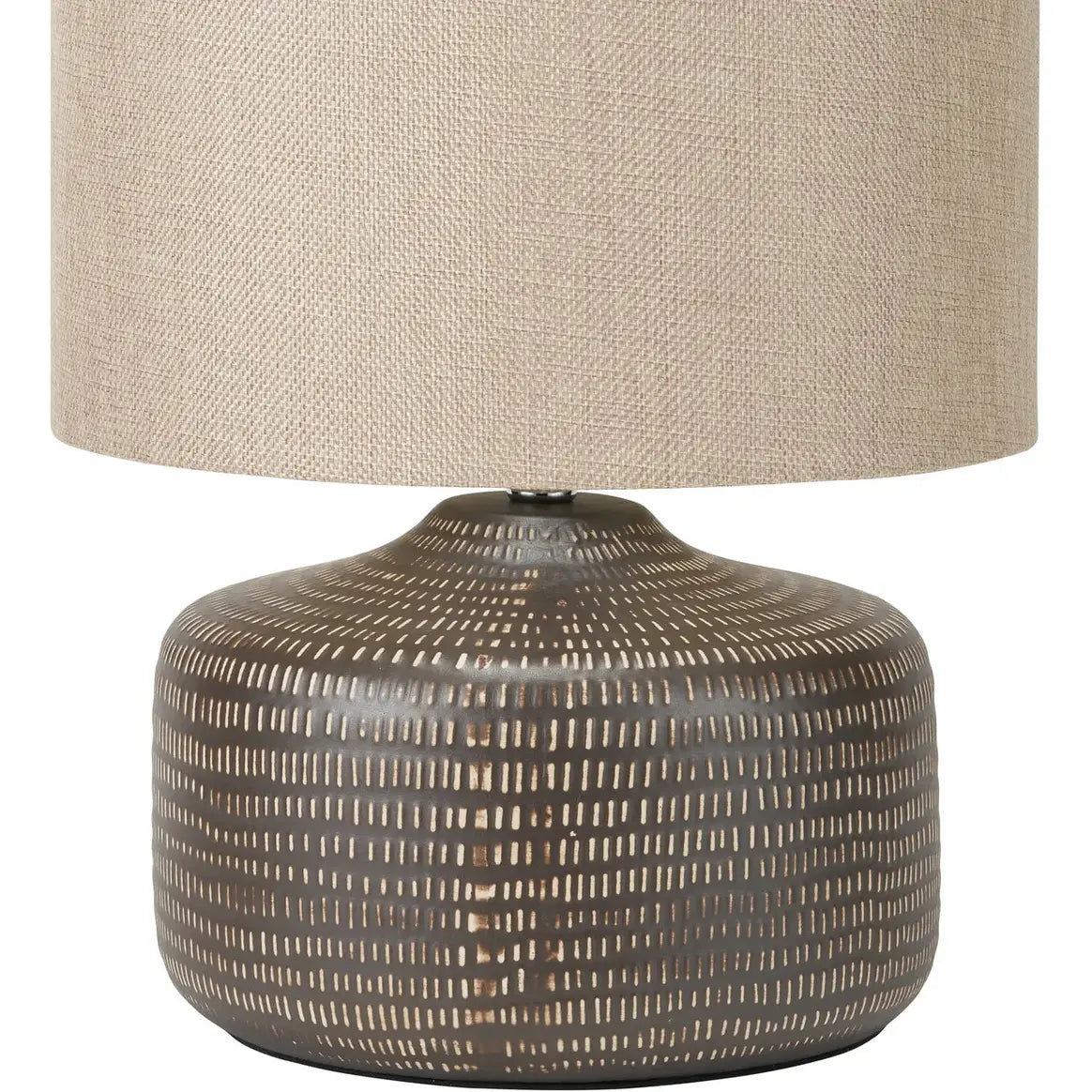 Kai Earth Coloured Textured Ceramic Table Lamp   Nicholas John Interiors