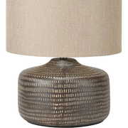 Kai Earth Coloured Textured Ceramic Table Lamp   Nicholas John Interiors
