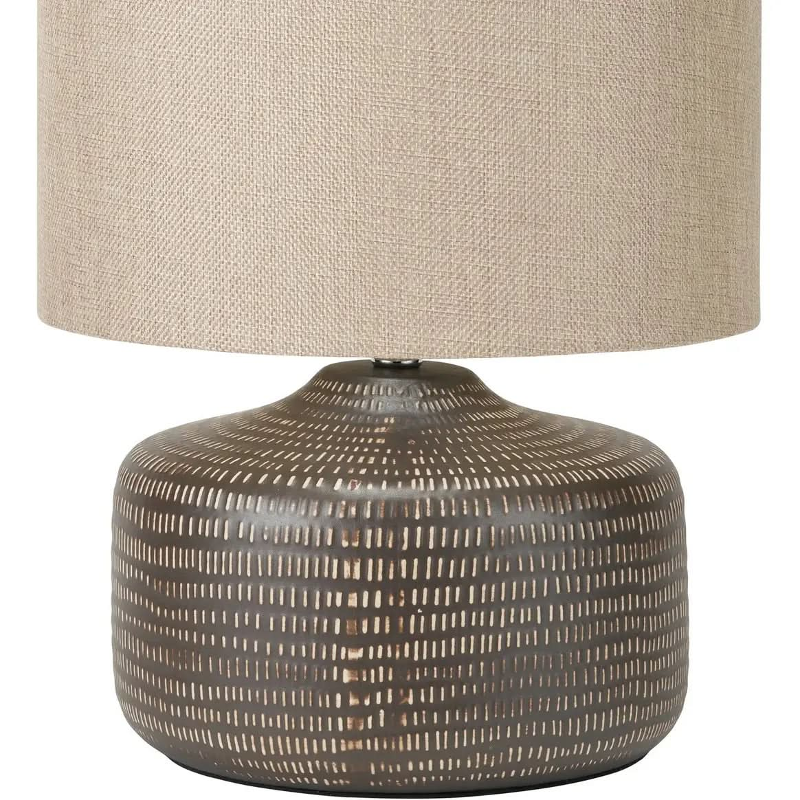 Kai Earth Coloured Textured Ceramic Table Lamp   Nicholas John Interiors
