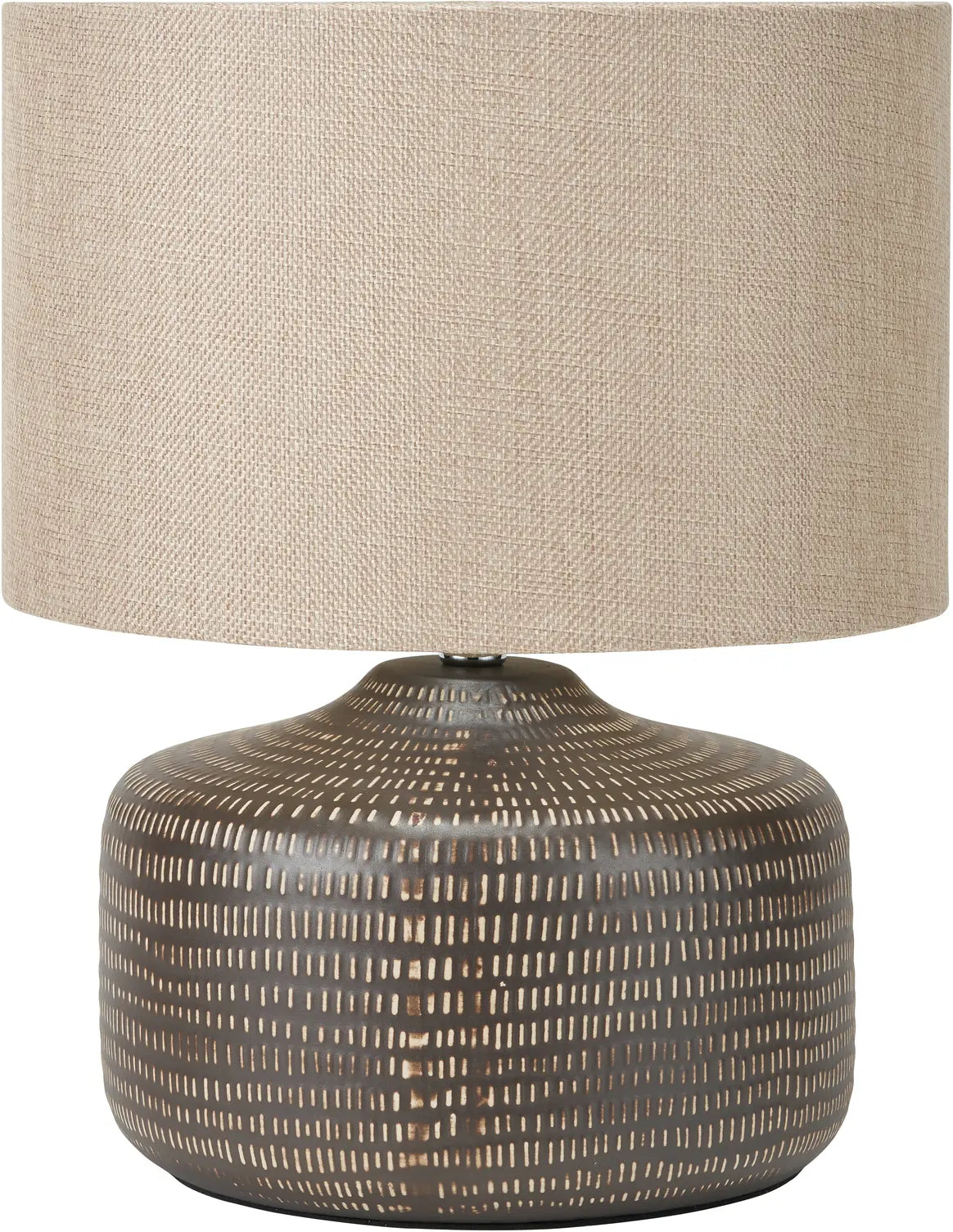 Kai Earth Coloured Textured Ceramic Table Lamp  Nicholas John Interiors