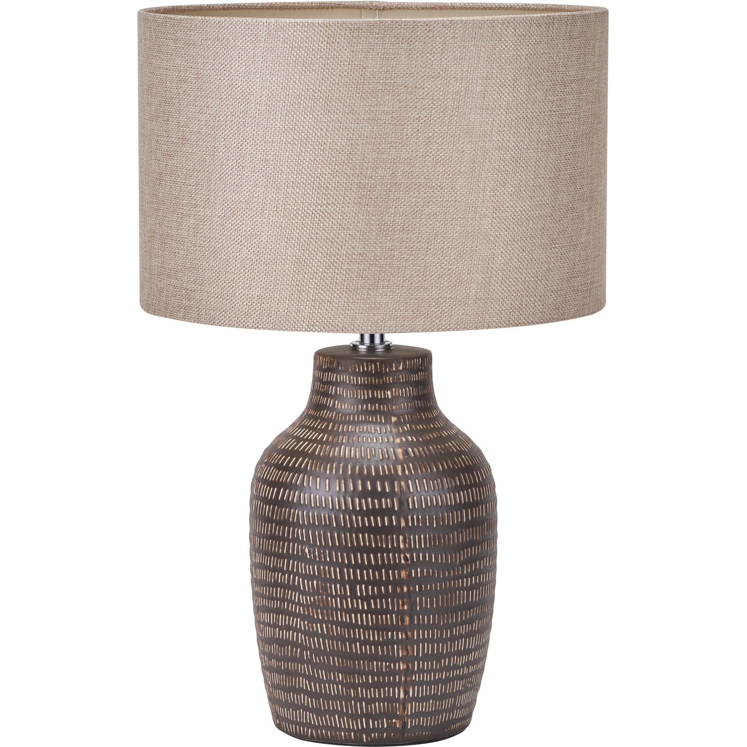 Kai Earth Coloured Textured Tall Ceramic Table Lamp  Nicholas John Interiors