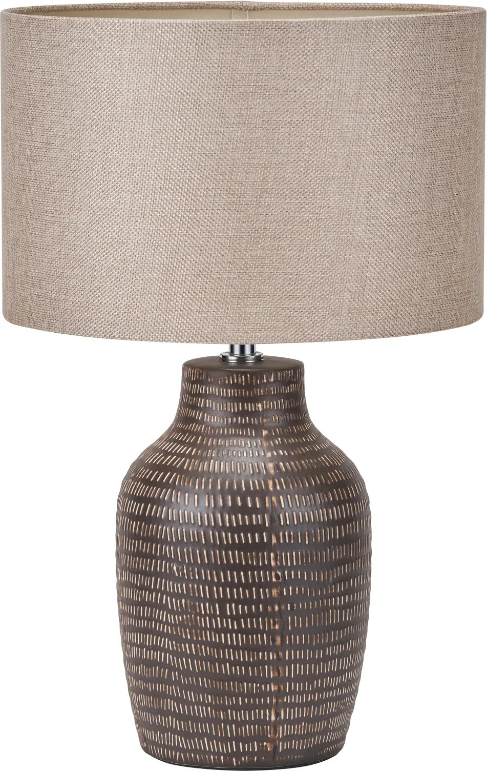 Kai Earth Coloured Textured Tall Ceramic Table Lamp  Nicholas John Interiors