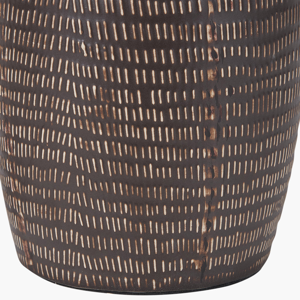 Kai Earth Coloured Textured Tall Ceramic Table Lamp  Nicholas John Interiors