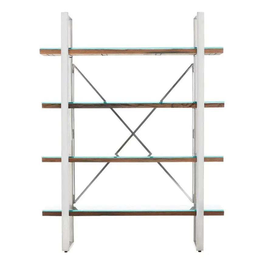 Kaisha Natural Wood Four Tier Shelf Unit   Nicholas John Interiors