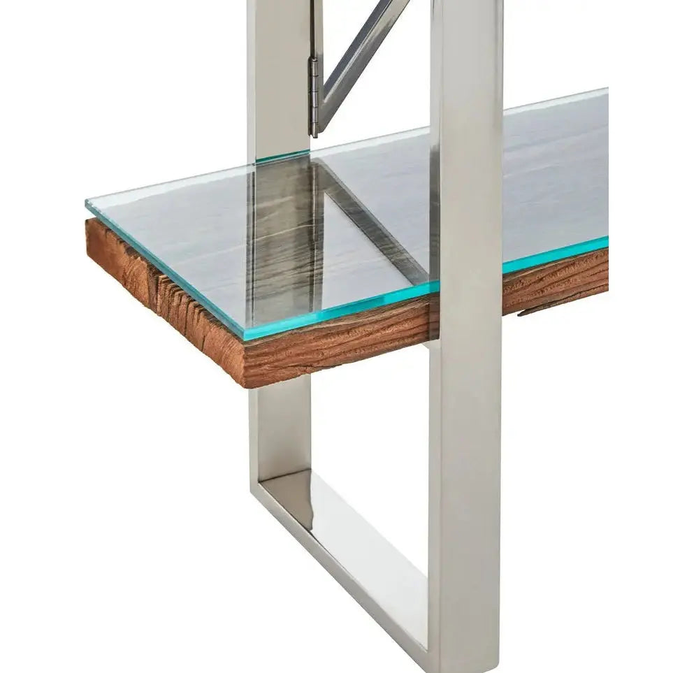 Kaisha Natural Wood Four Tier Shelf Unit   Nicholas John Interiors