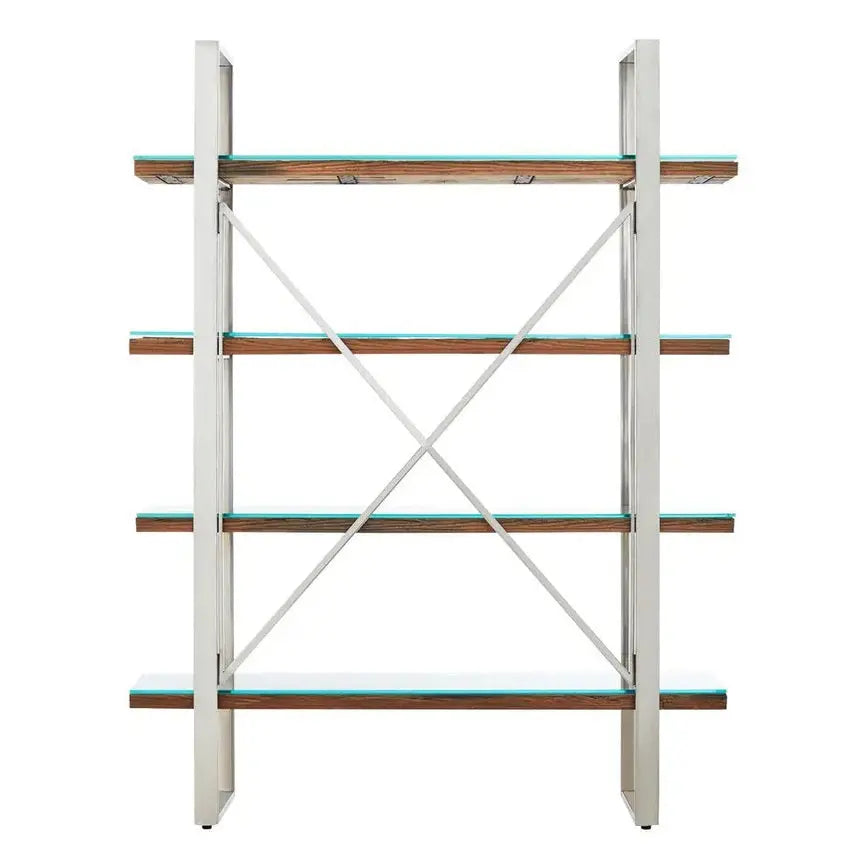 Kaisha Natural Wood Four Tier Shelf Unit   Nicholas John Interiors