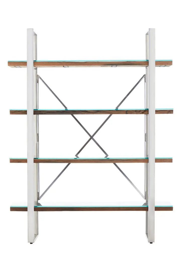 Kaisha Natural Wood Four Tier Shelf Unit   Nicholas John Interiors