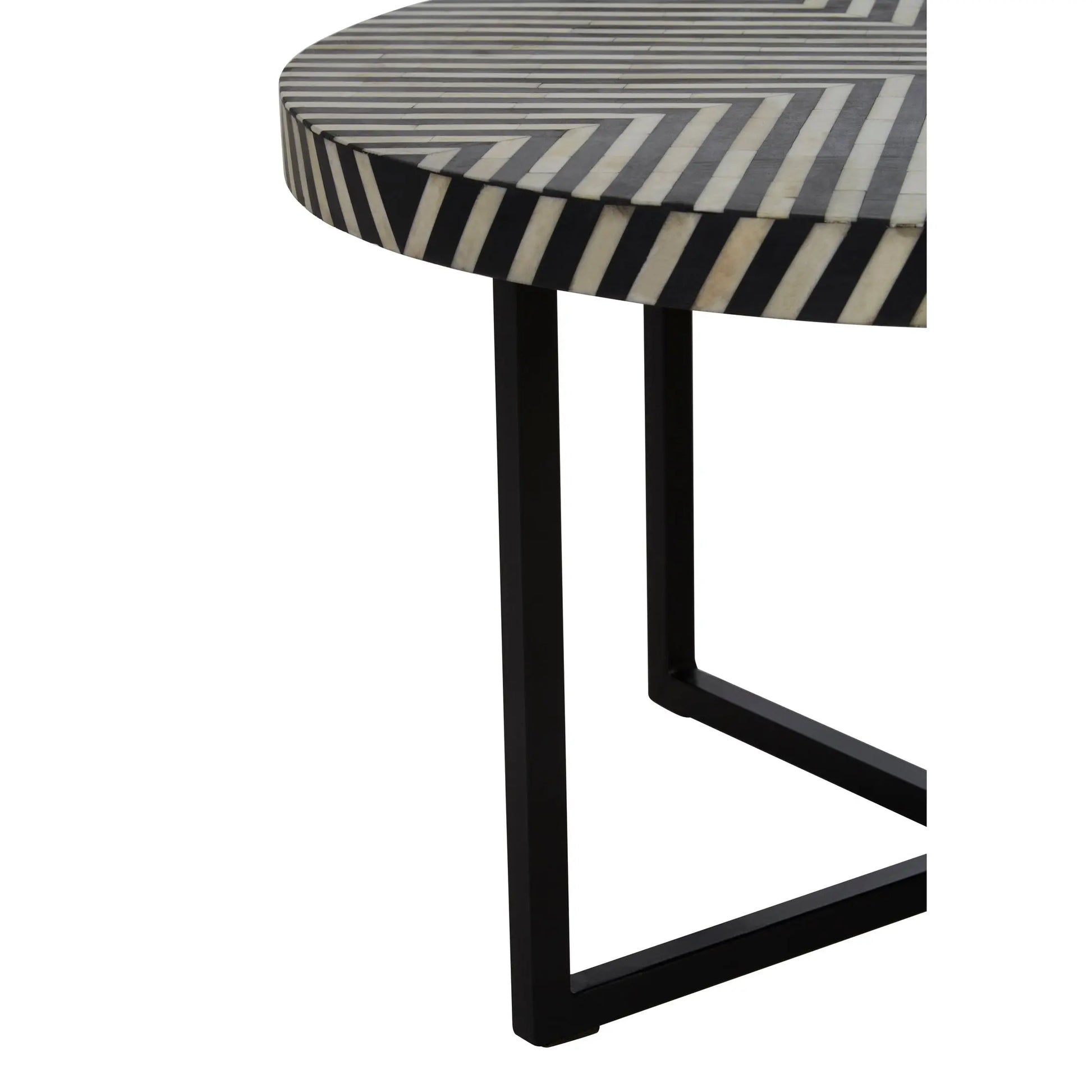 Kalani Bone Inlay Coffee Table with Cross Metal Legs  Nicholas John Interiors