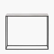 Kalani White Marble and Black Metal Rectangular Console Table  Nicholas John Interiors