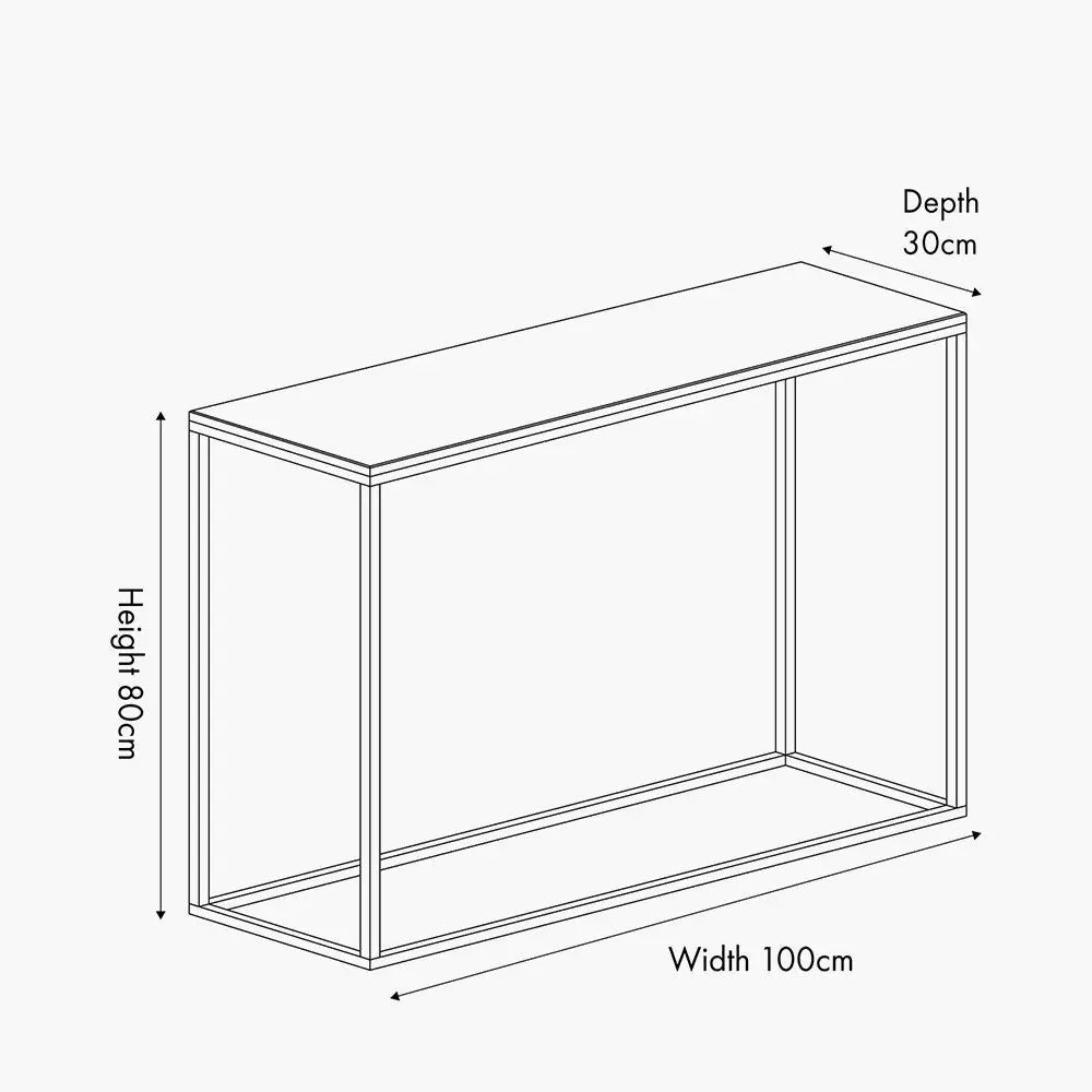 Kalani White Marble and Black Metal Rectangular Console Table  Nicholas John Interiors