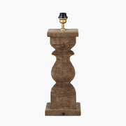 Kavya Antique Brown Turned Wood Table Lamp Base  Nicholas John Interiors