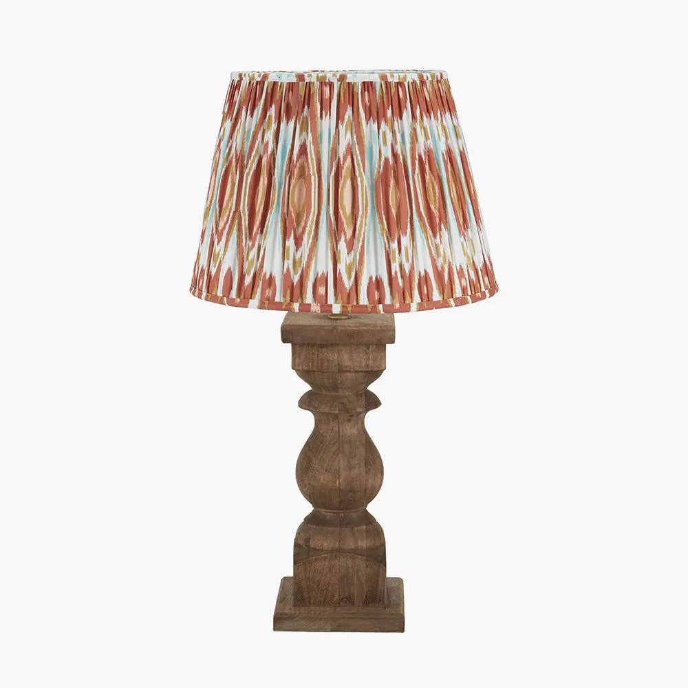 Kavya Antique Brown Turned Wood Table Lamp Base  Nicholas John Interiors