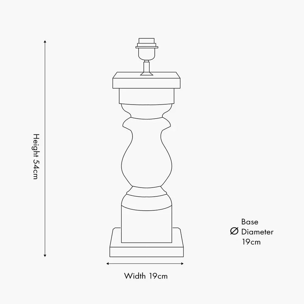 Kavya Antique Brown Turned Wood Table Lamp Base  Nicholas John Interiors