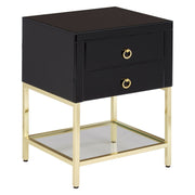 Kenswick Townhouse Black 2 Drawer Side Table  Nicholas John Interiors