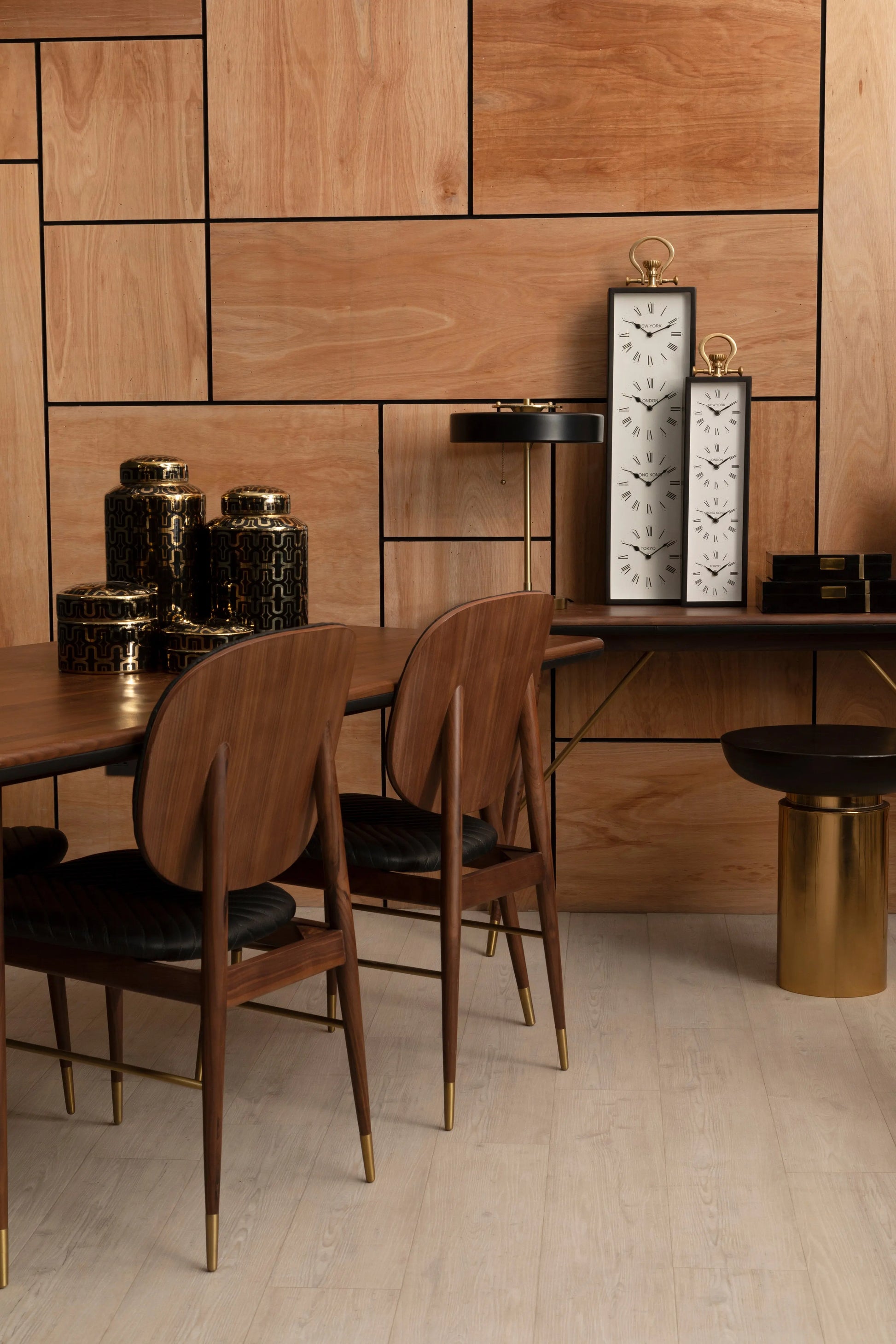 Kenswick Townhouse Black and Gold Side Table  Nicholas John Interiors