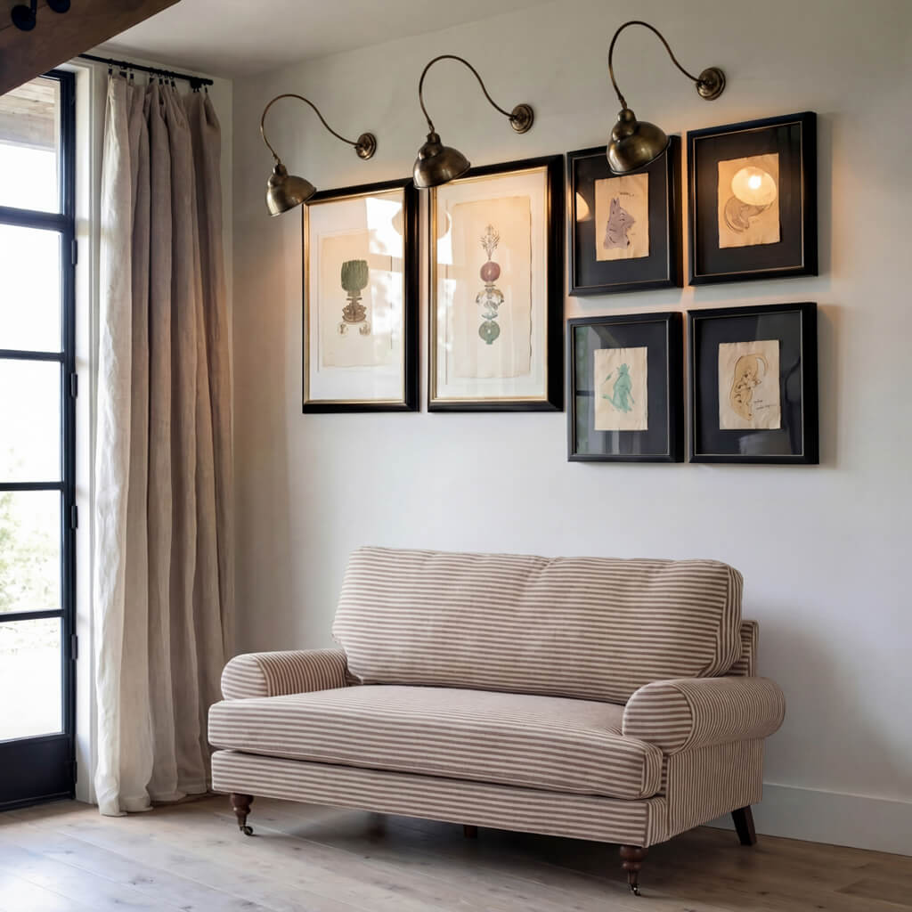 Ashford & Grey Kent Charcoal Stripe 2 Seater Sofa