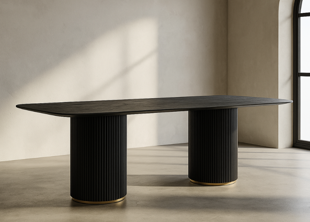 Tommy Franks Lantine 240 Dining Table - Black Oak   Nicholas John Interiors