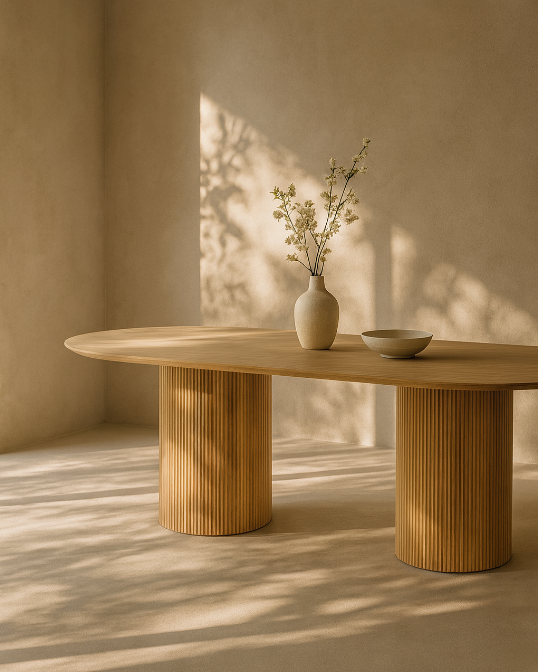 Tommy Franks Lantine 240 Dining Table - Pill Shaped - Ash Oak   Nicholas John Interiors