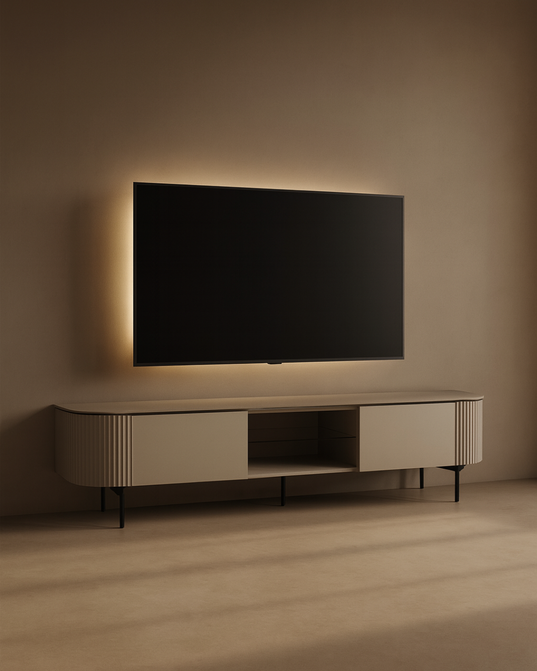 Tommy Franks Lantine TV Unit - Beige   Nicholas John Interiors