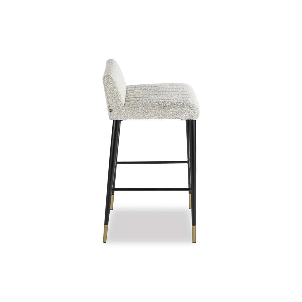 Liang & Eimil Coltrane Bar Stool in Boucle Sand - CLEARANCE - BRAND NEW BOXED   Nicholas John Interiors