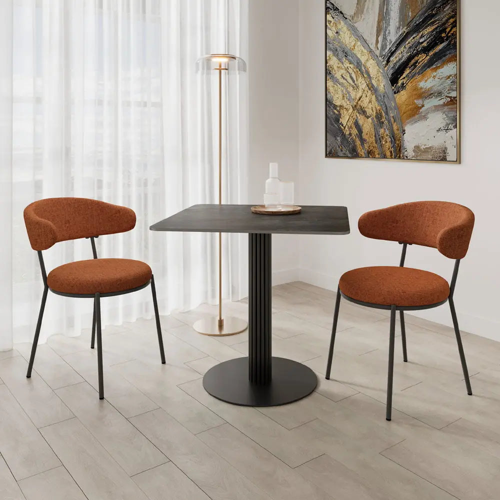 Cartier Square Gloss Grey Ceramic Dining Table - 80cm04