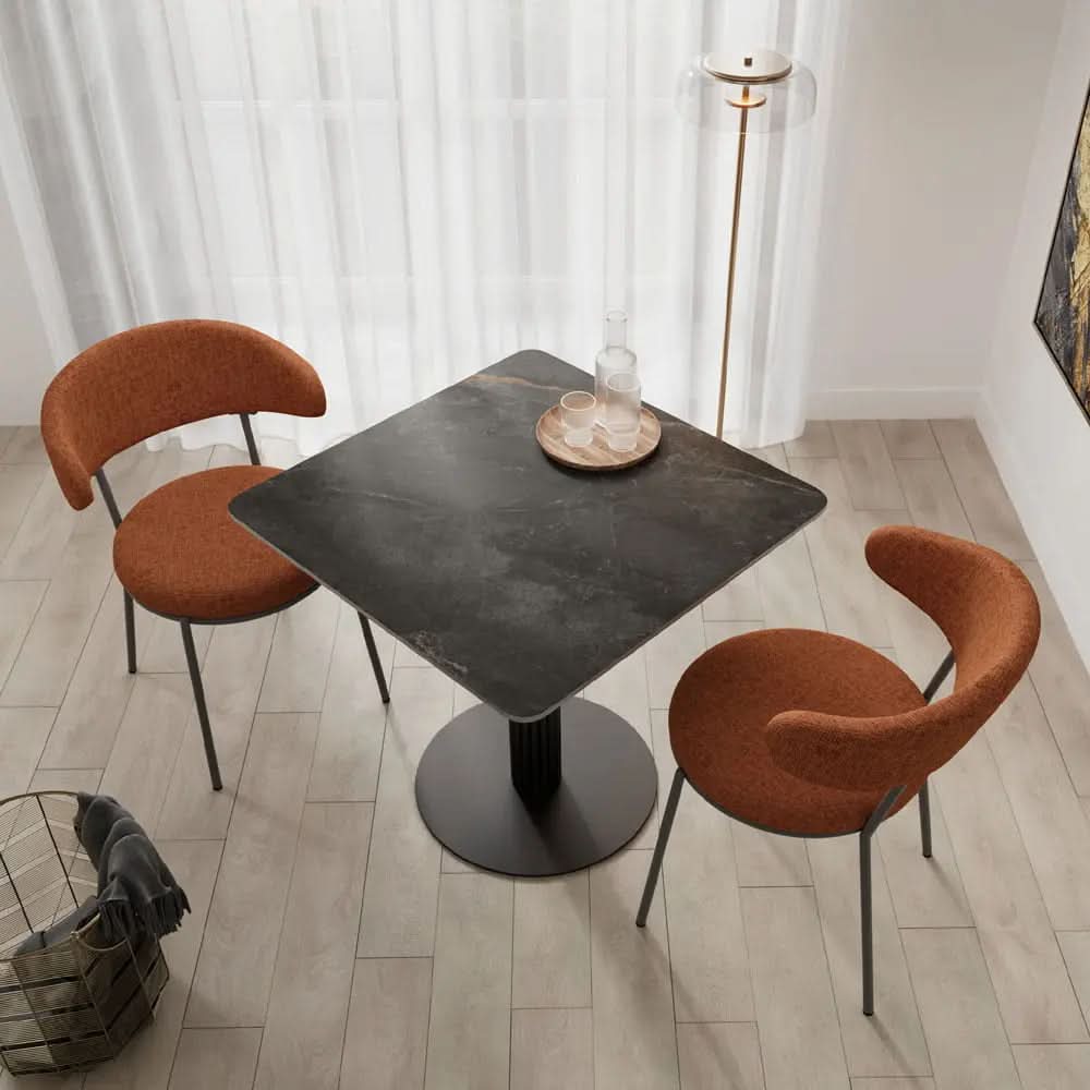 Cartier Square Gloss Grey Ceramic Dining Table - 80cm05
