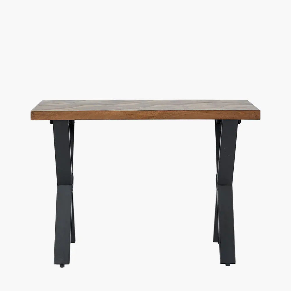 Lakota Recycled Wood and Brass Metal Console Table   Nicholas John Interiors