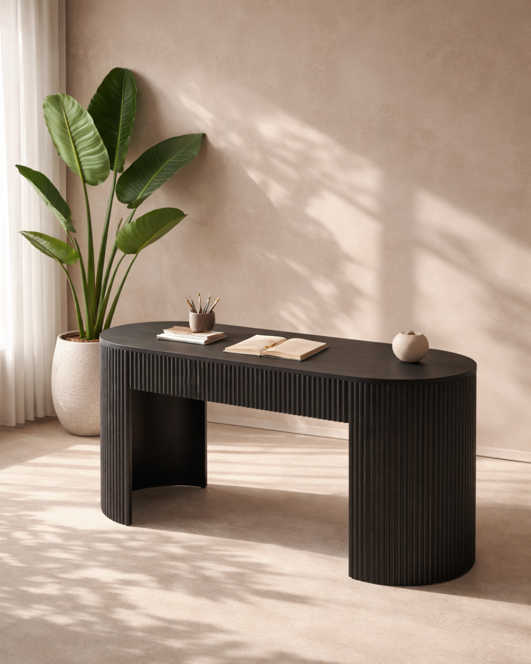Lantine Desk - Black Oak   Nicholas John Interiors