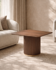 Lantine Side Table - Walnut & Brass   Nicholas John Interiors