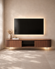 Tommy Franks Lantine TV Unit - Walnut & BrassTommy Franks   Nicholas John Interiors