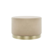 Lara Beige Velvet Large Pouffe   Nicholas John Interiors