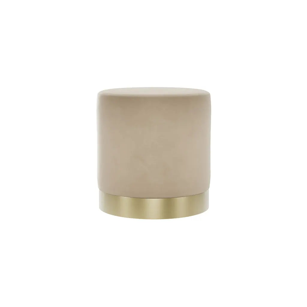 Lara Beige Velvet Small Pouffe   Nicholas John Interiors