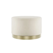 Lara Cream Velvet Large Pouffe   Nicholas John Interiors