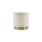 Lara Cream Velvet Small Pouffe   Nicholas John Interiors