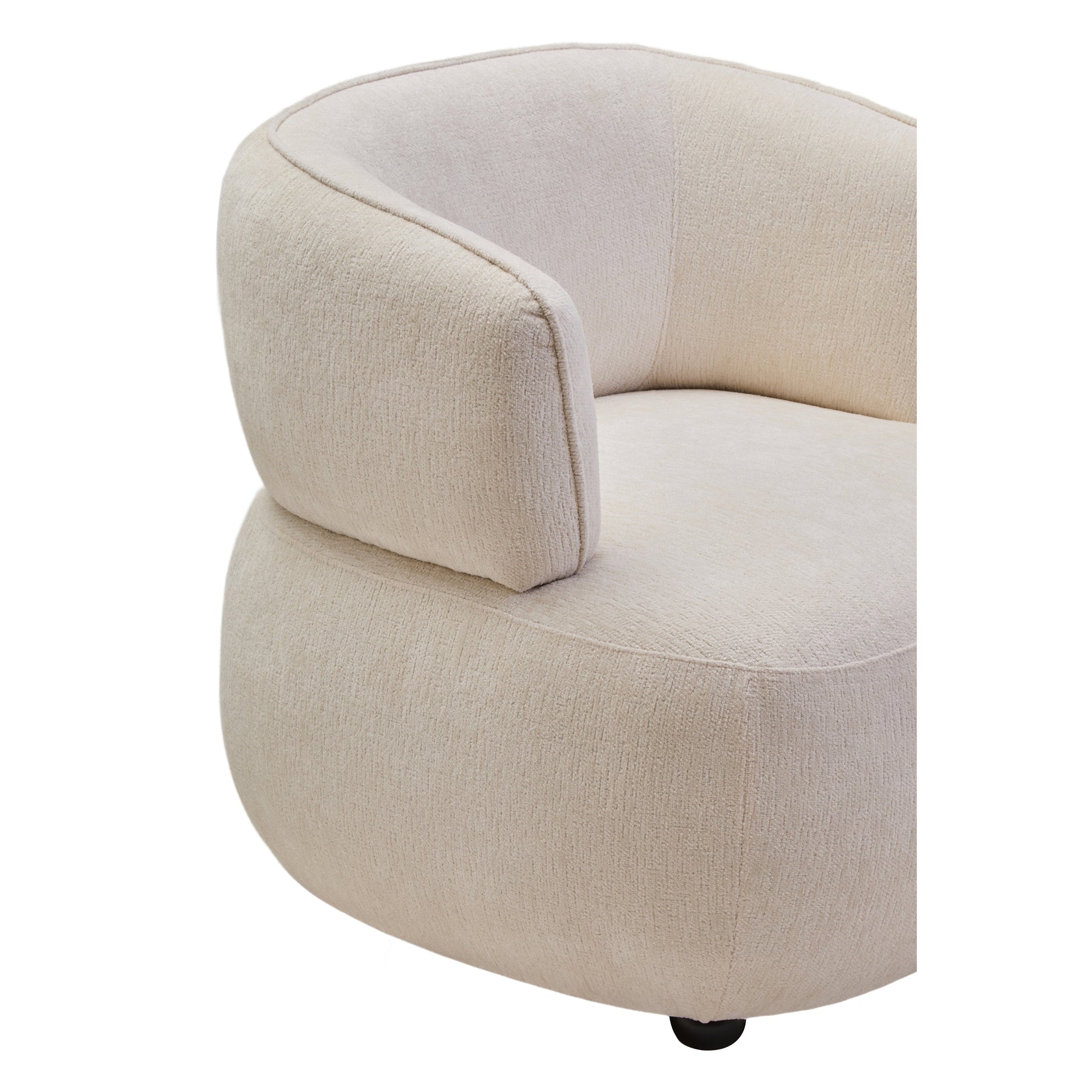 Larisa Ivory Chenille Curved Chair  Nicholas John Interiors