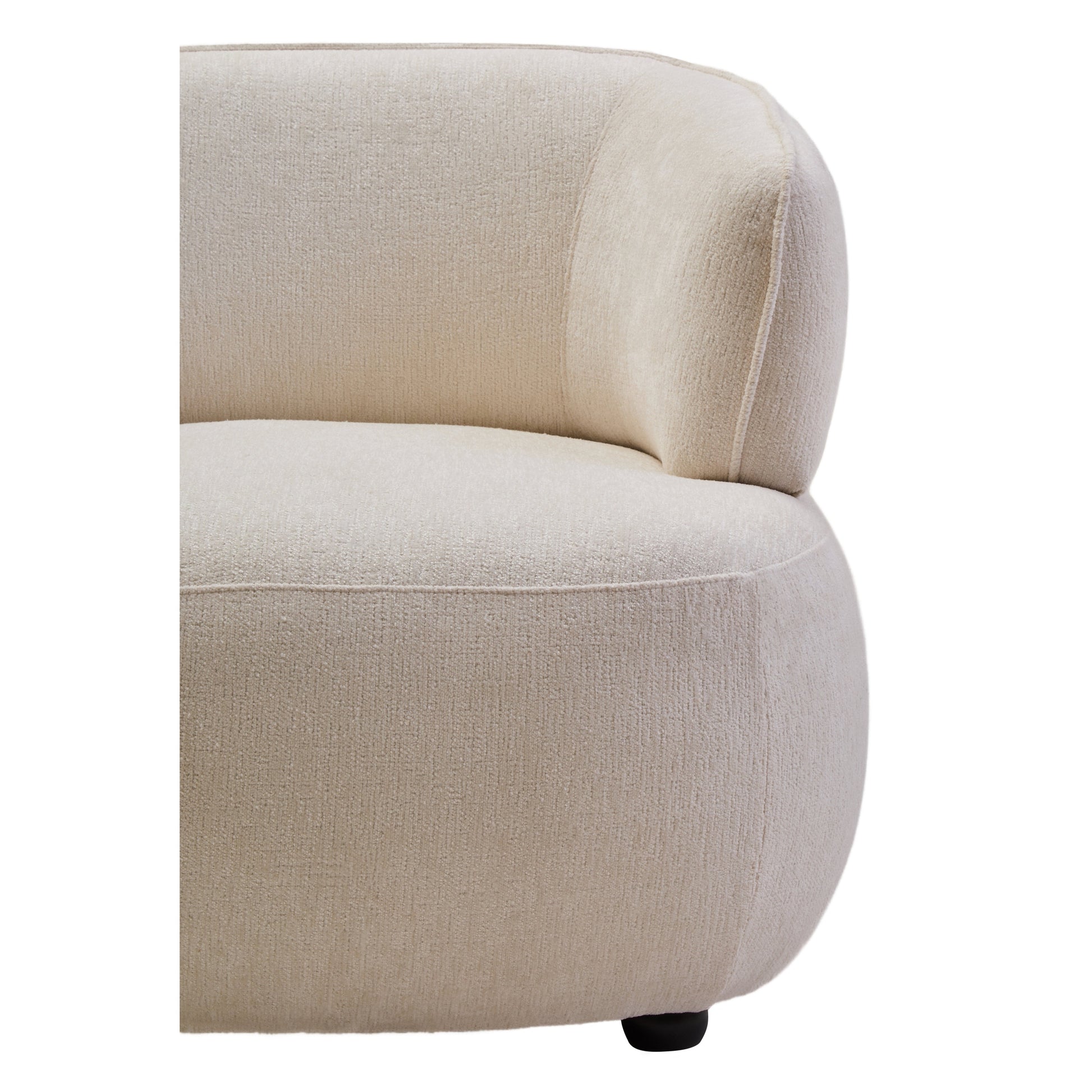 Larisa Ivory Chenille Curved Chair  Nicholas John Interiors