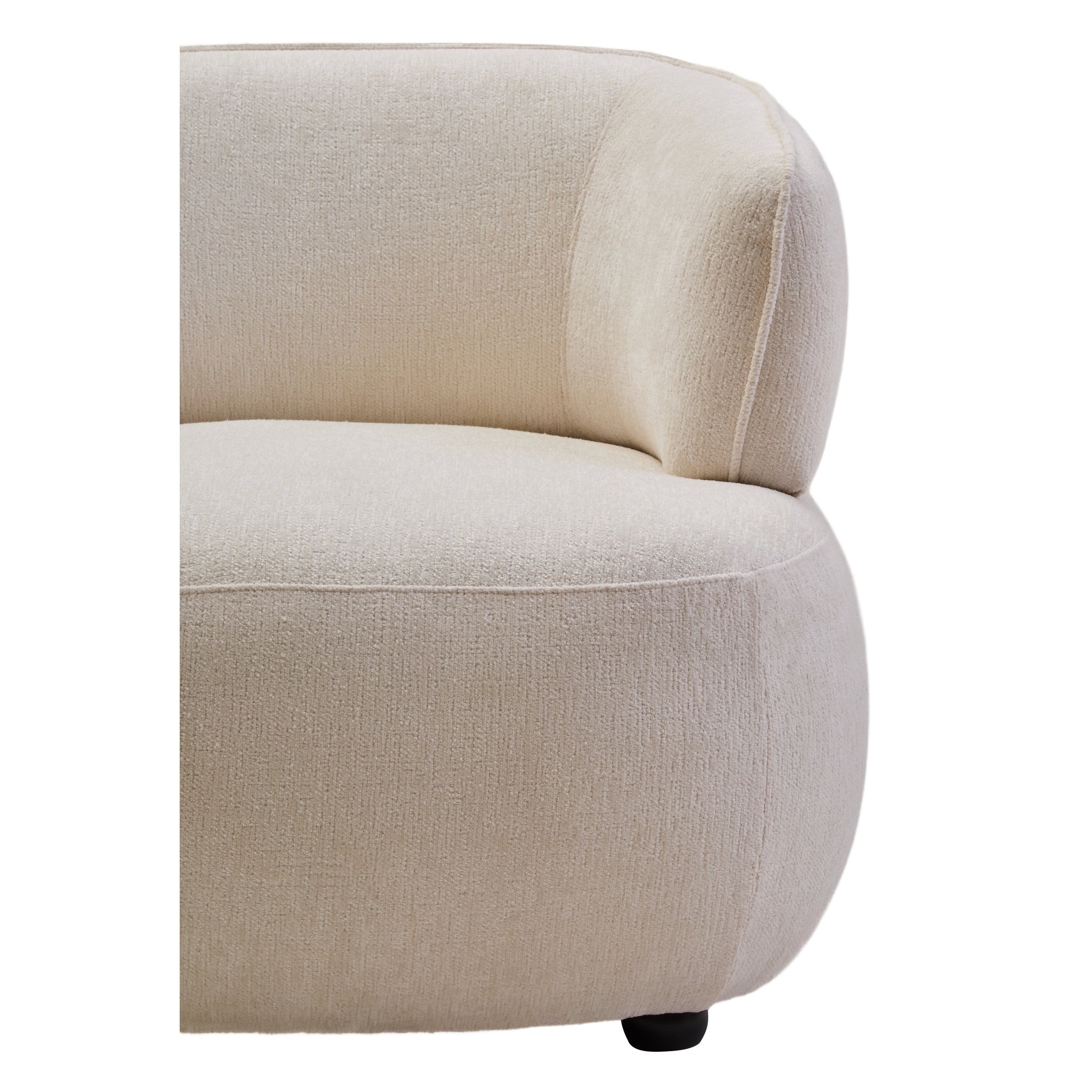 Larisa Ivory Chenille Curved Chair  Nicholas John Interiors