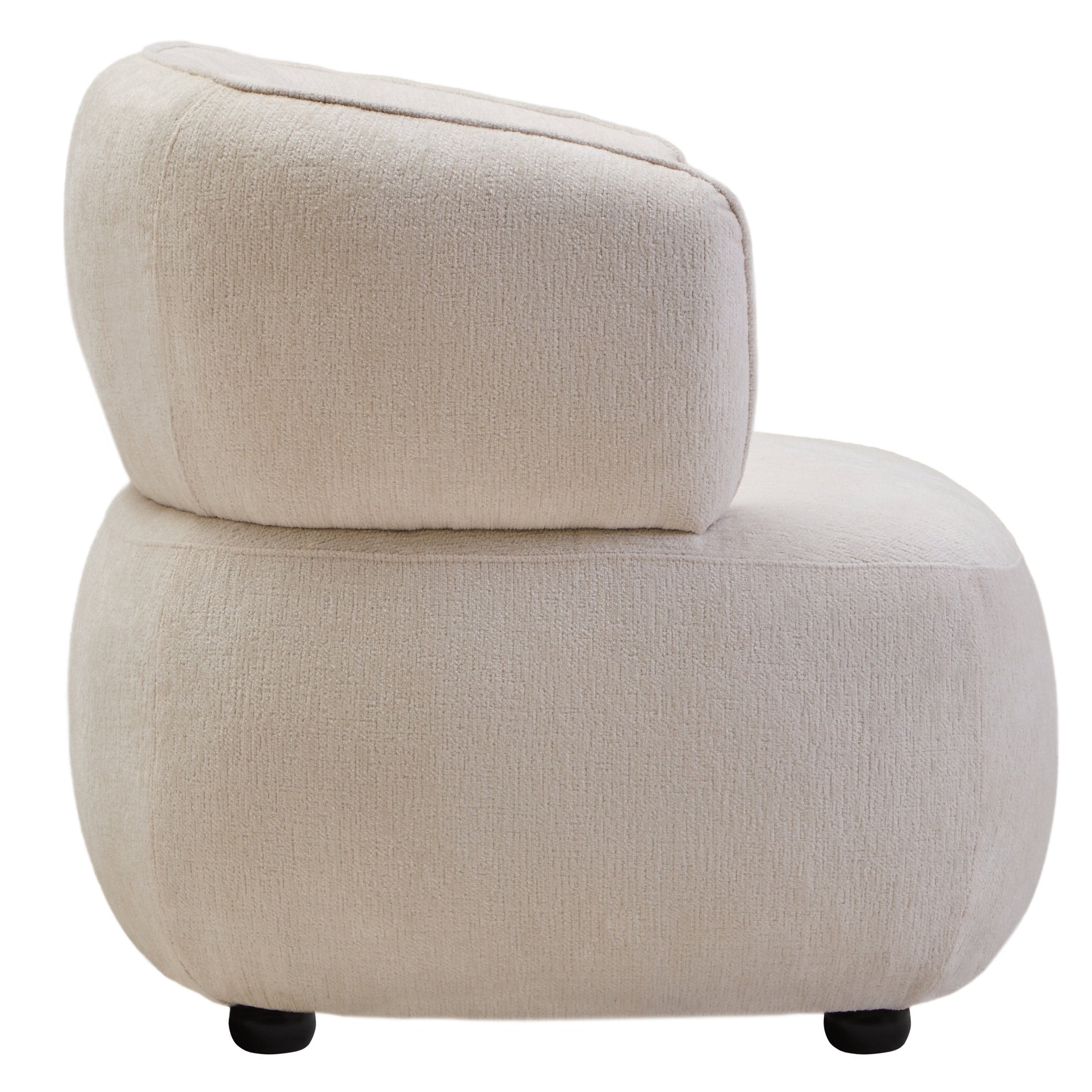 Larisa Ivory Chenille Curved Chair  Nicholas John Interiors
