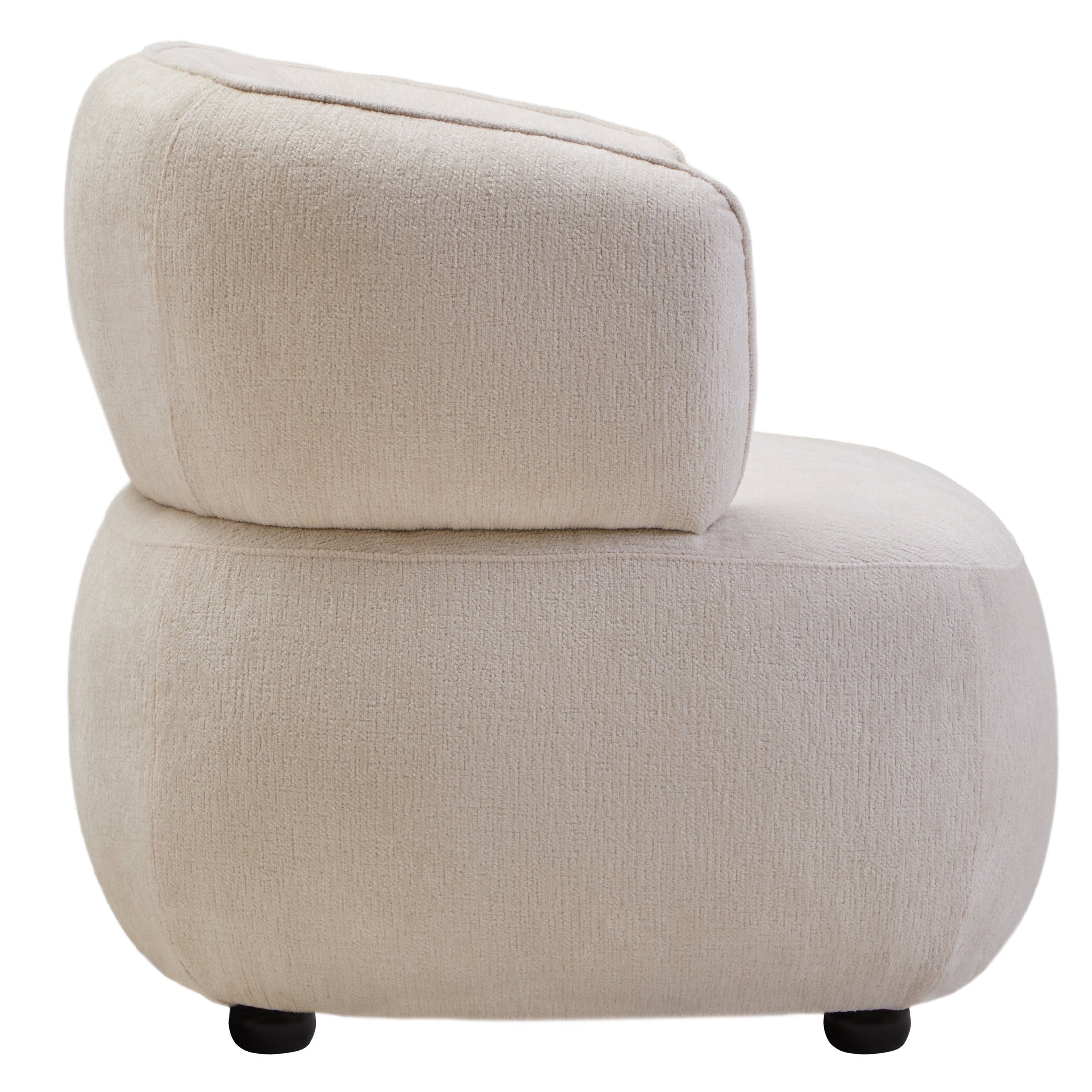 Larisa Ivory Chenille Curved Chair  Nicholas John Interiors